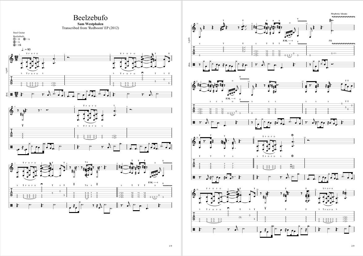 Beelzebufo (Tab/Sheet Music, Audio)