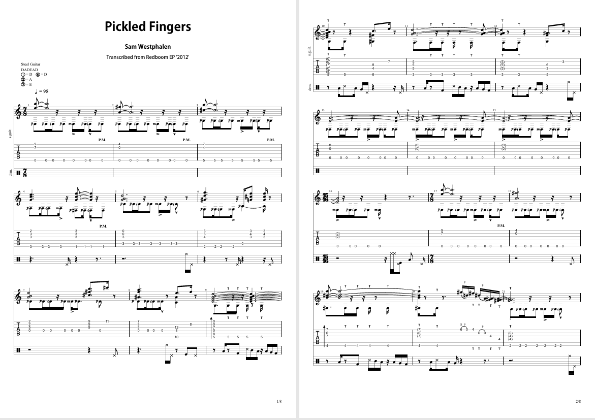 Pickled Fingers (Tab/Sheet Music, Audio)