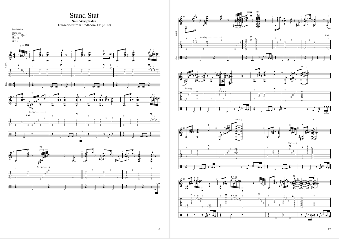 Stand Stat (Tab/Sheet Music, Audio)